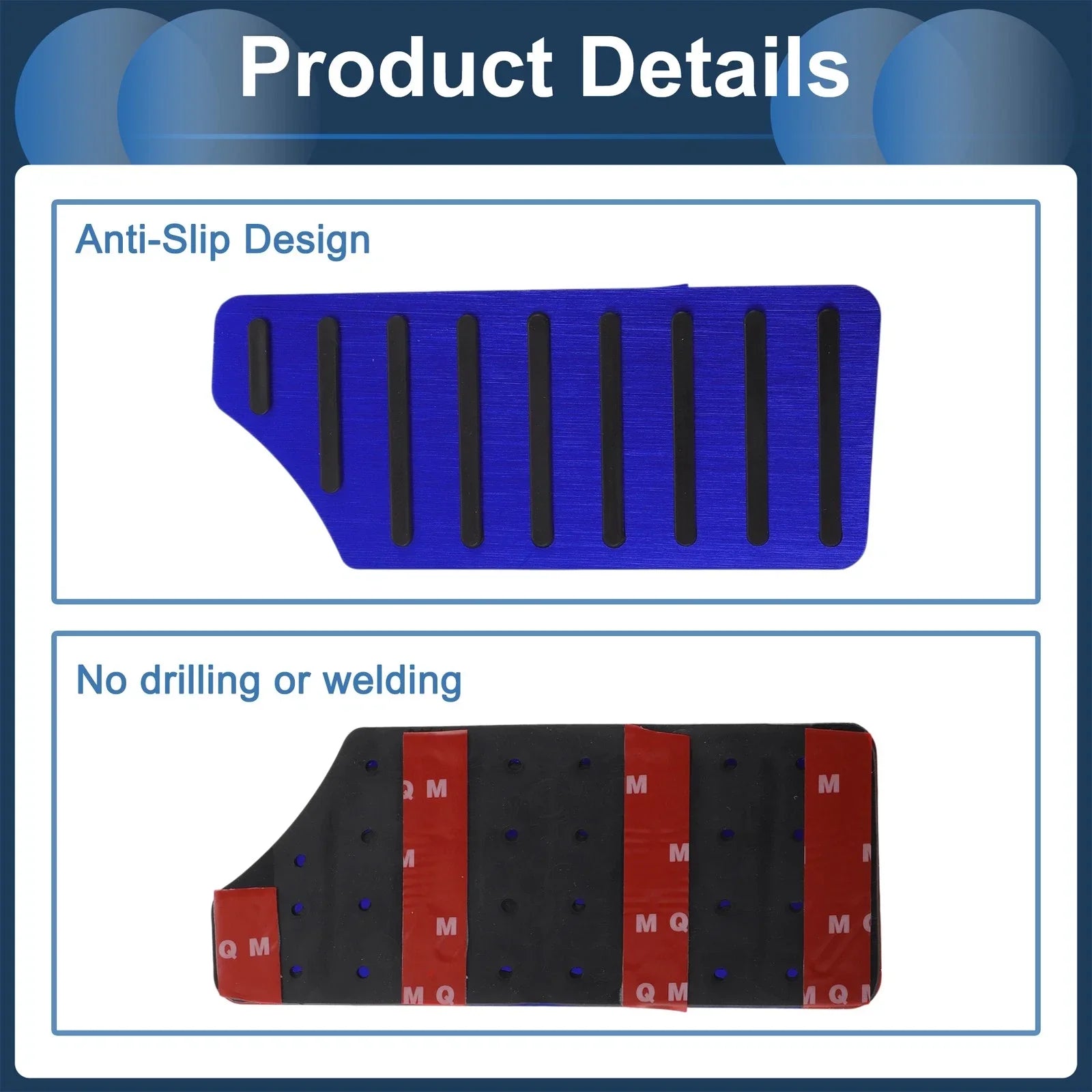 Footrest Pedal Cover for Honda Civic 2016-2024 Aluminum Alloy Blue (2016-2024)