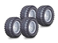 Set of 4 Wanda AT Golf Cart Tires & Wheels 20X10-10 4x4" PCD ET-15.5 Silver
