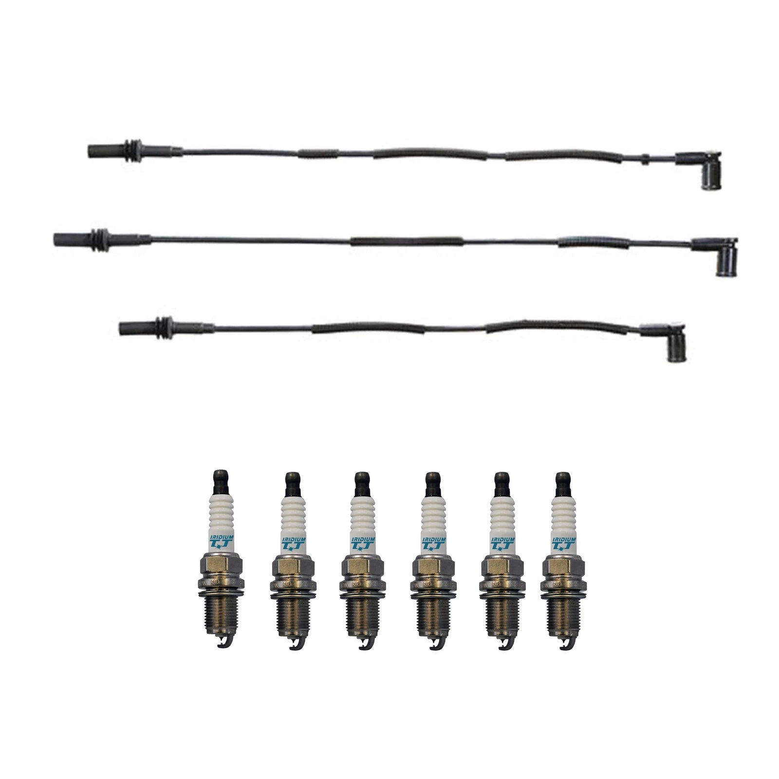 Denso 7mm Wire Set & 6 Iridium TT Spark Plugs for Dodge Jeep Ram 3.7 V6 (2002–2010)