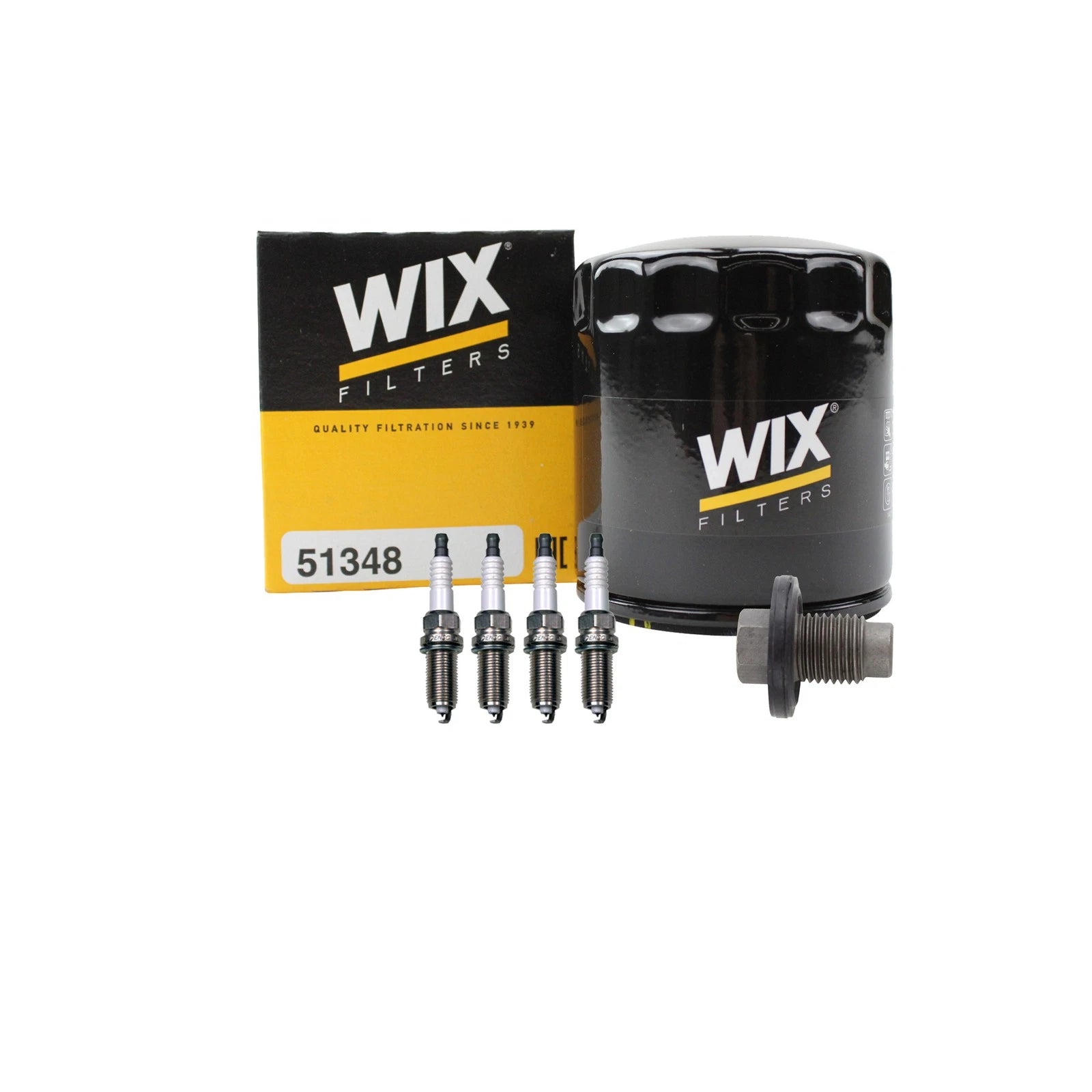 Wix Engine Oil Filter & Denso 4 Iridium Spark Plugs Kit for Compass Dart (L4)