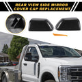 Set of 2 Rearview Mirror Cover Caps Black Carbon Fiber for Ford F-250 F-350 F-450 (2017–2022)