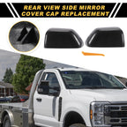Set of 2 Rearview Mirror Cover Caps Black Carbon Fiber for Ford F-250 F-350 F-450 (2017–2022)