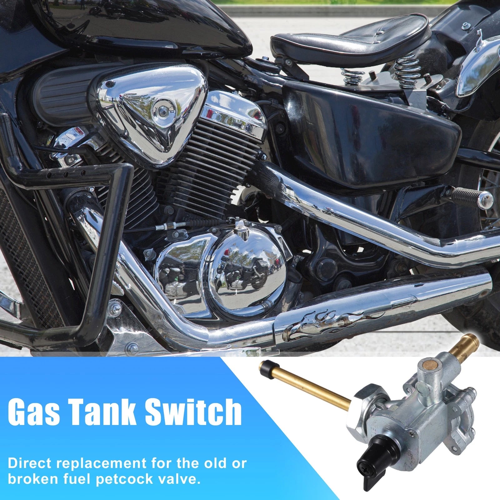 Fuel Gas Tank Switch Valve Petcock Set for Honda Shadow Aero VT750C2 (2004–2009)