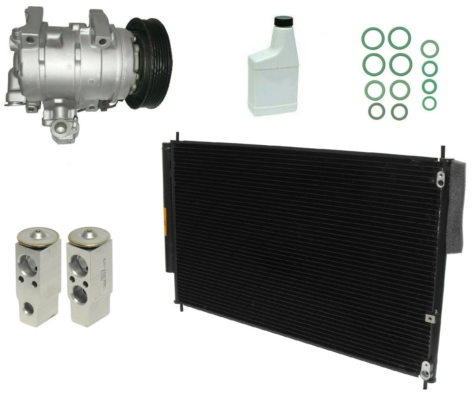 AC Compressor Kit with Condenser Replacement for Toyota HiLux (2005–2015)