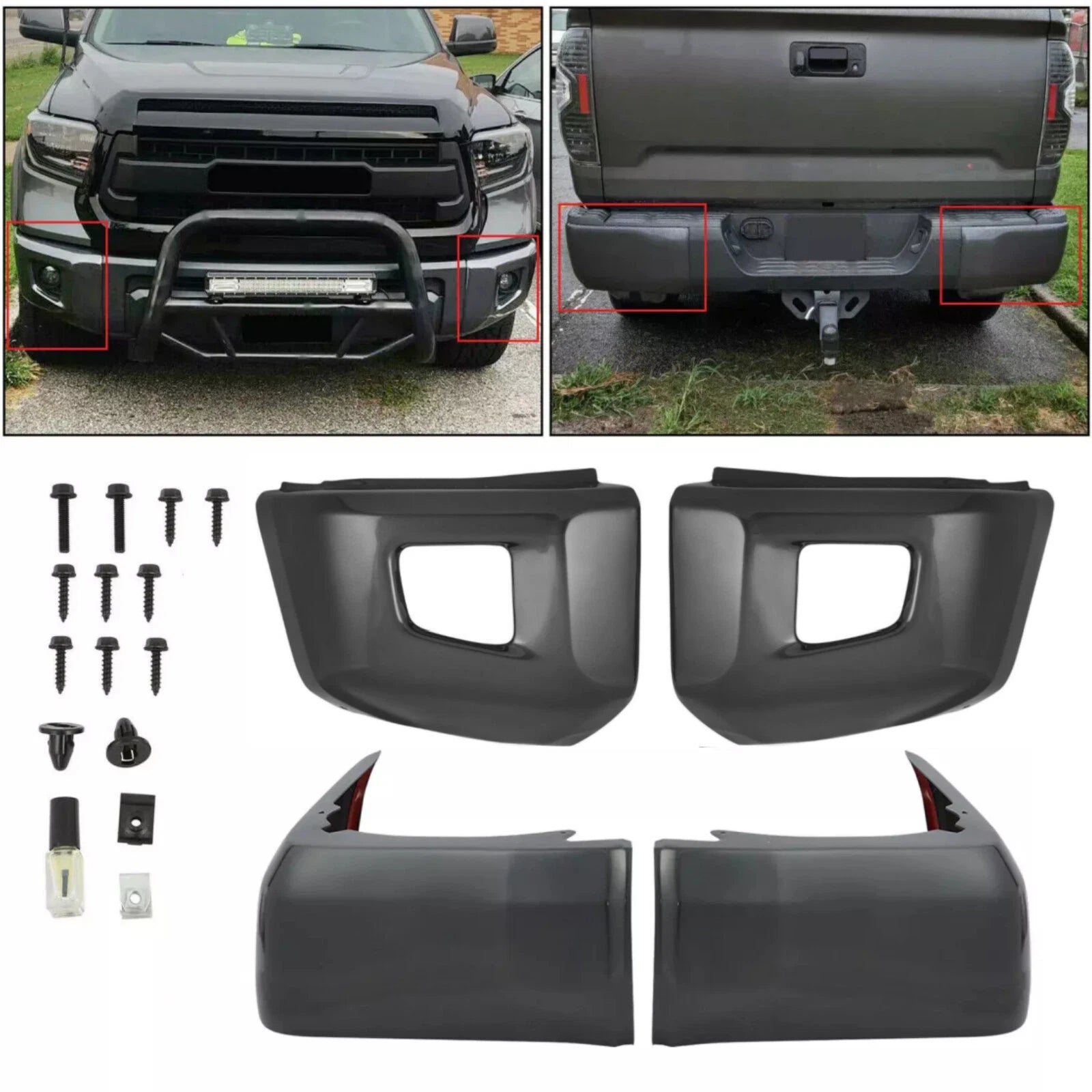 Set of 4 Bumper Covers for Toyota Tundra (2014–2021) Magnetic Gray 1G3