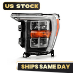 Full LED Headlight for Ford F-150 (2021–2023) Chrome Bezel w/o AFS Driver Side