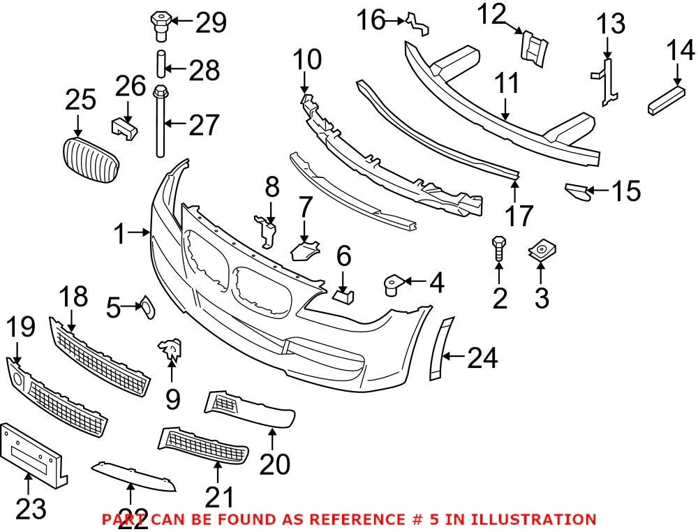 Tow Hook Cover for BMW (OEM 51118045118)