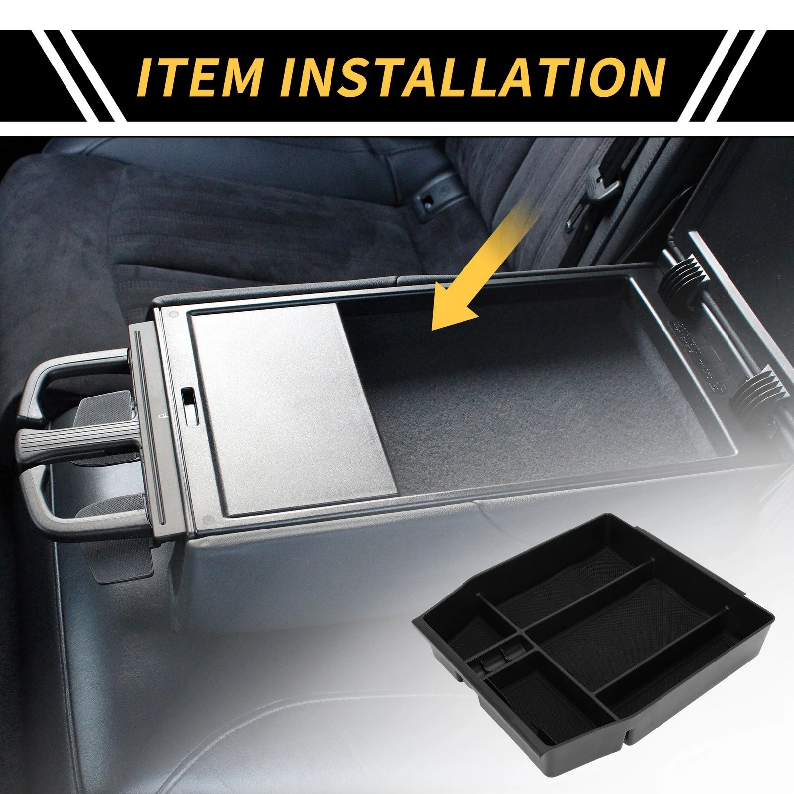 Center Console Organizer Insert Tray for Ford F150 (2021–2024) Black