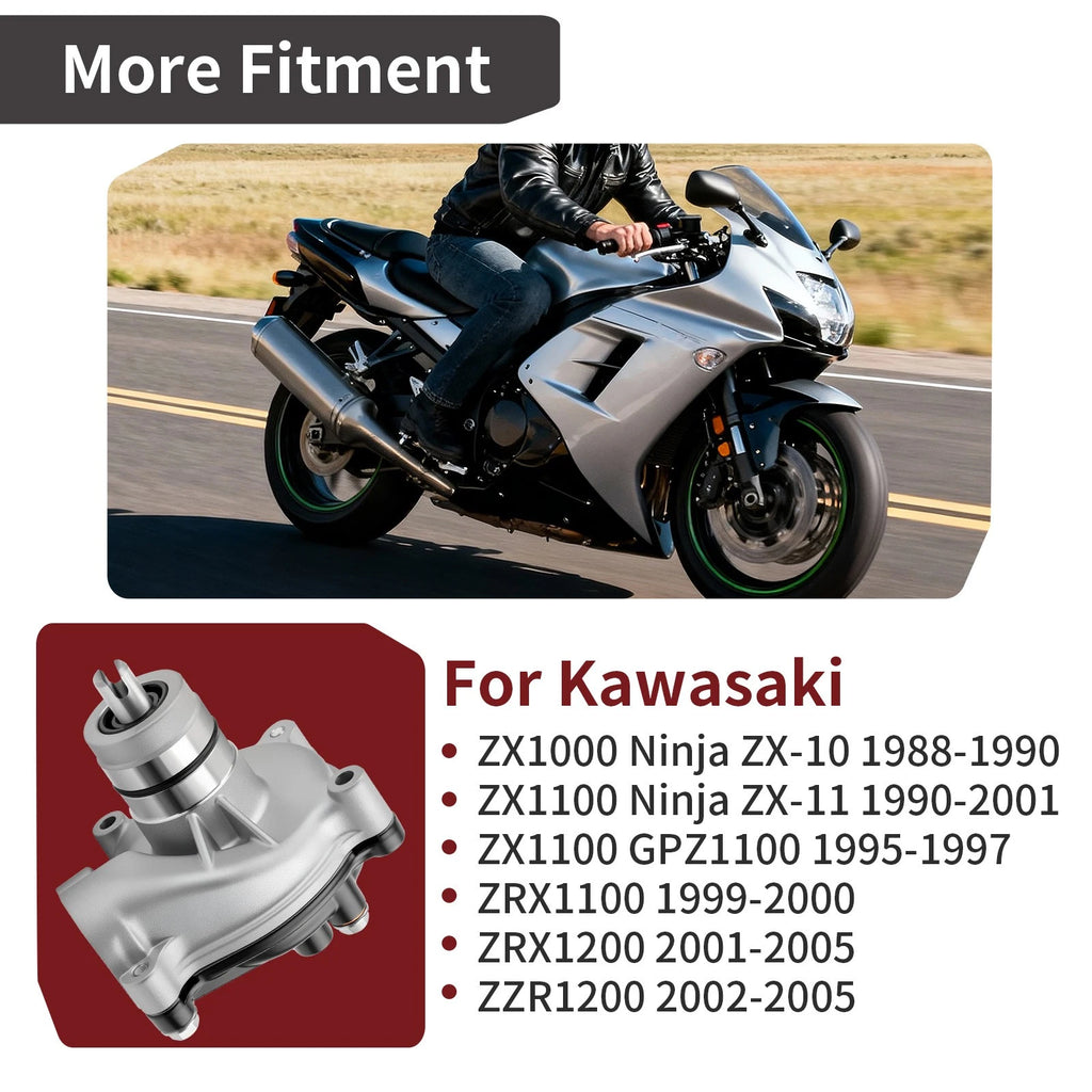 Water Pump for Kawasaki ZX1000 ZX1100 ZRX1100 ZRX1200 ZZR1200 Ninja ZX-10 ZX-11 (1990–2005)