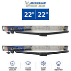 Set of 2 Wiper Blades for - 22"/22" Frameless