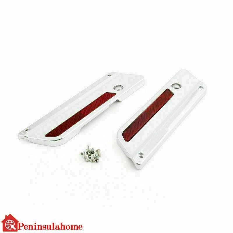 Set of 2 Saddlebag Latch Plate Covers for Harley Touring (1993–2013) Chrome