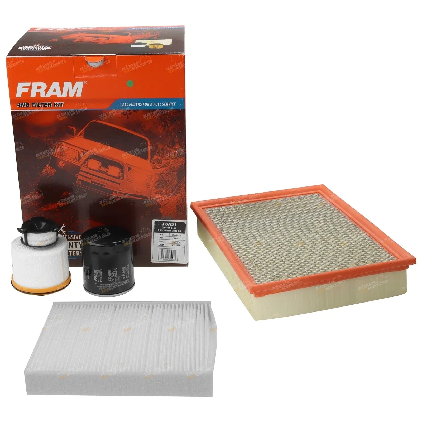 Air Oil Fuel Cabin Filter for Toyota Fortuner (2015–2019)
