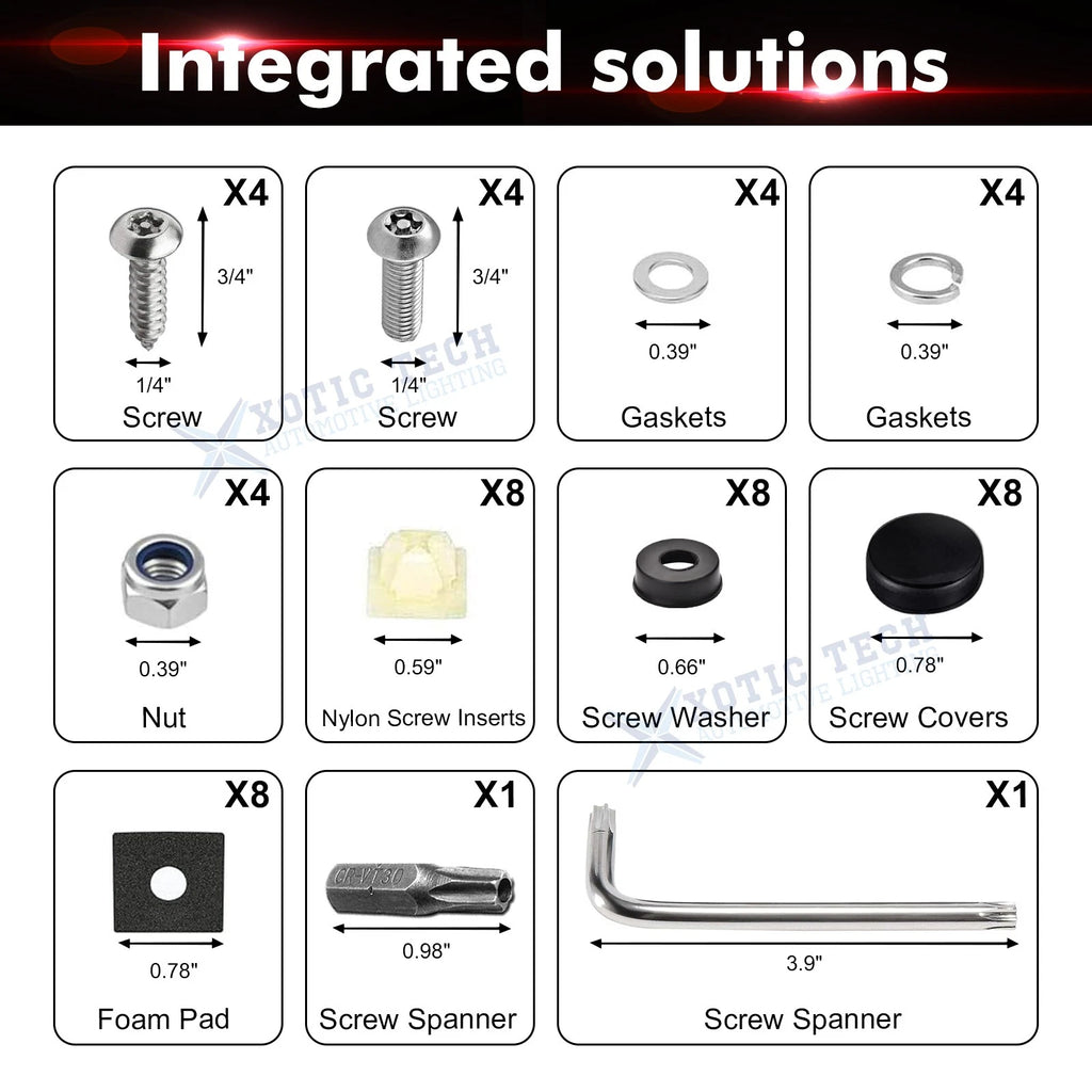 Anti Theft License Plate Black Screw Cover Kit for Car Tag Frame (-)