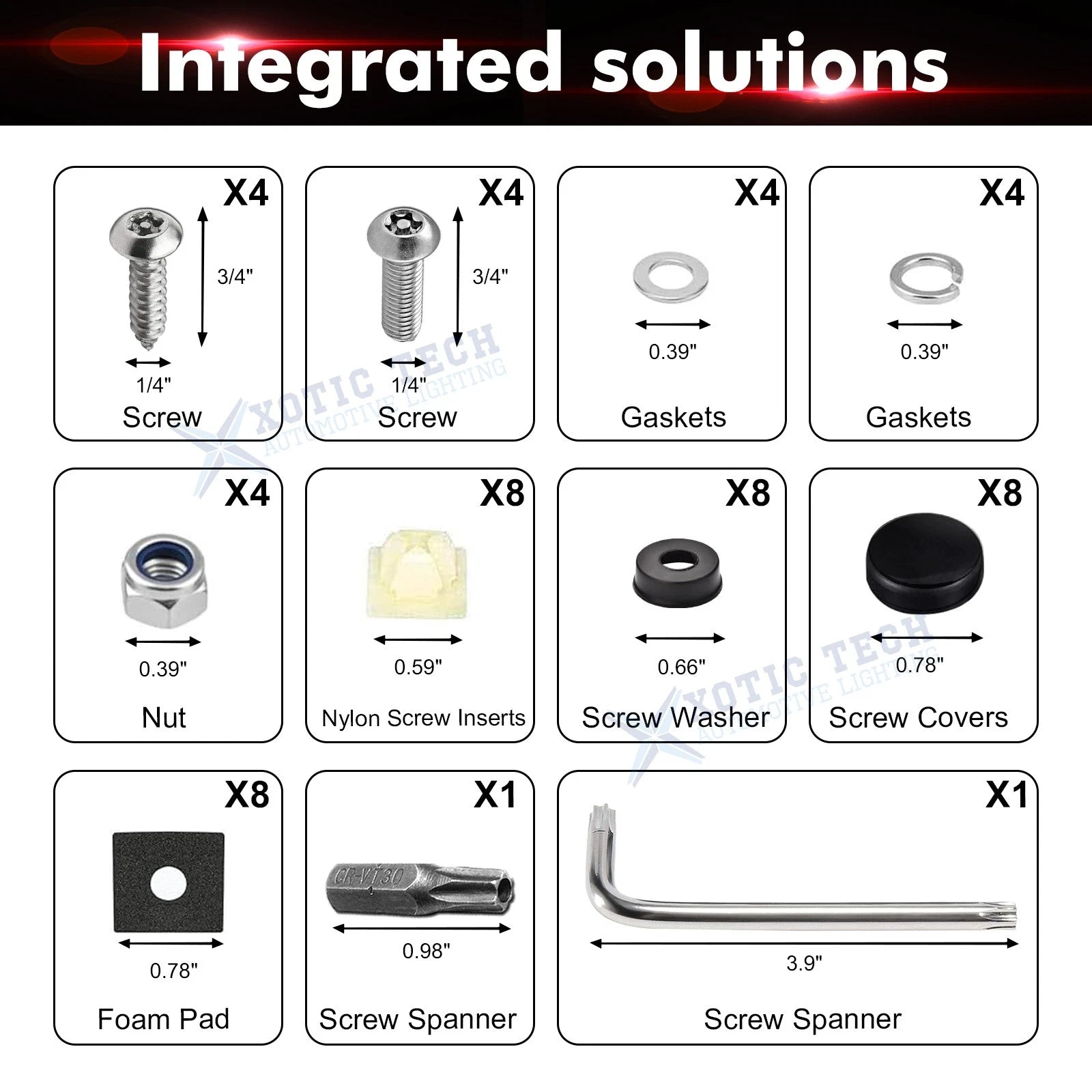 Anti Theft License Plate Black Screw Cover Kit for Car Tag Frame (-)