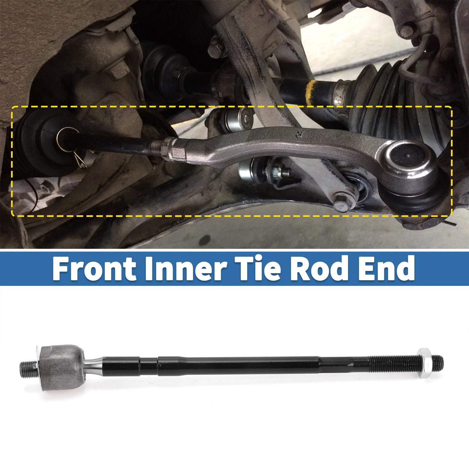 2X Front Inner Tie Rod End Links for Toyota RAV4 Corolla Chevrolet Prizm