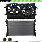 Radiator and Cooling Fan Kit for Ford Focus LX SE Sedan (2003–2004)