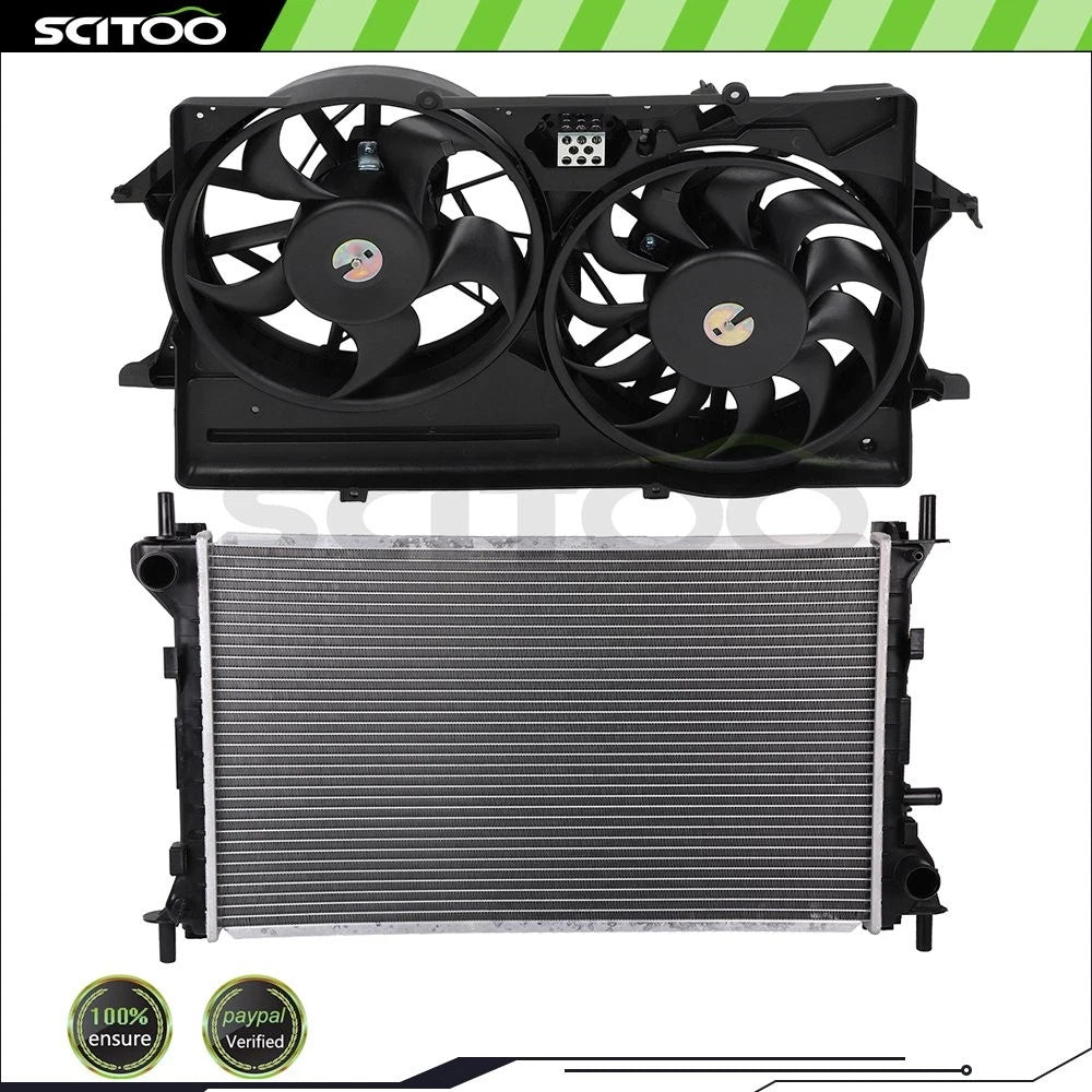 Radiator and Cooling Fan Kit for Ford Focus LX SE Sedan (2003–2004)