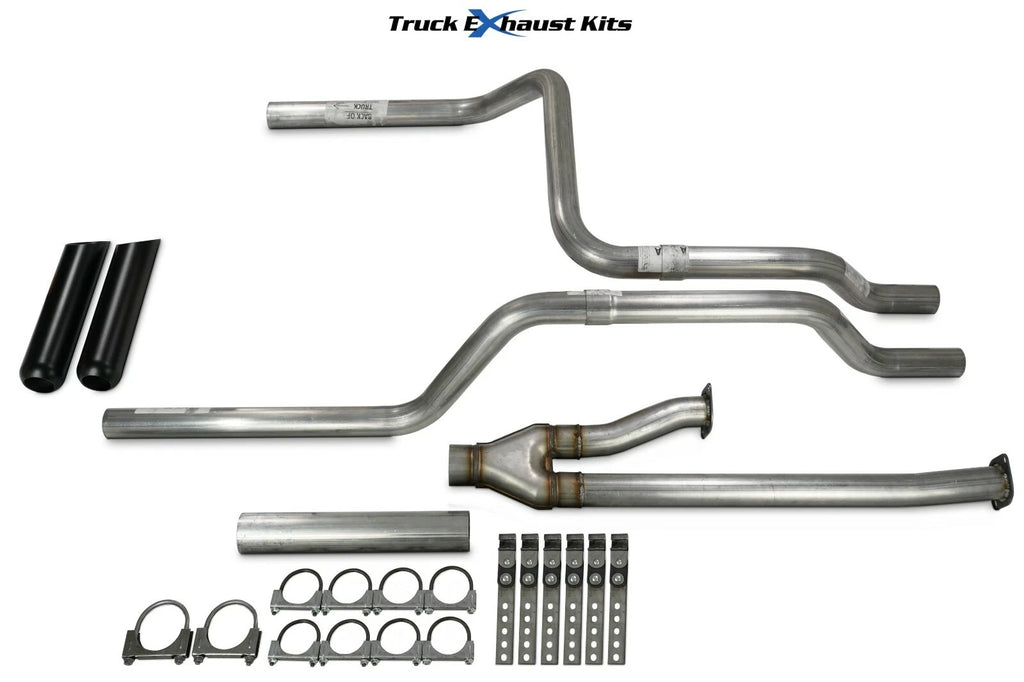 2.5" Dual Exhaust Kit for Toyota Tundra (2014–2021) No Muffler Rear Black Tip