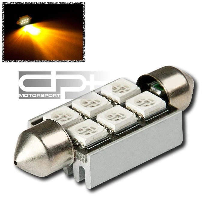 11X39MM 6 SMD 5050 Amber LED Interior Dome/Trunk Light for