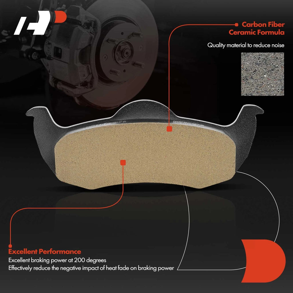 Set of 4 Rear Ceramic Brake Pads for Jeep Commander (2006–2010)
