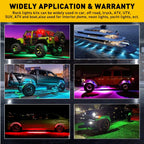 12 Pods RGB LED Neon Rock Lights for Jeep Wrangler (2007–2018)