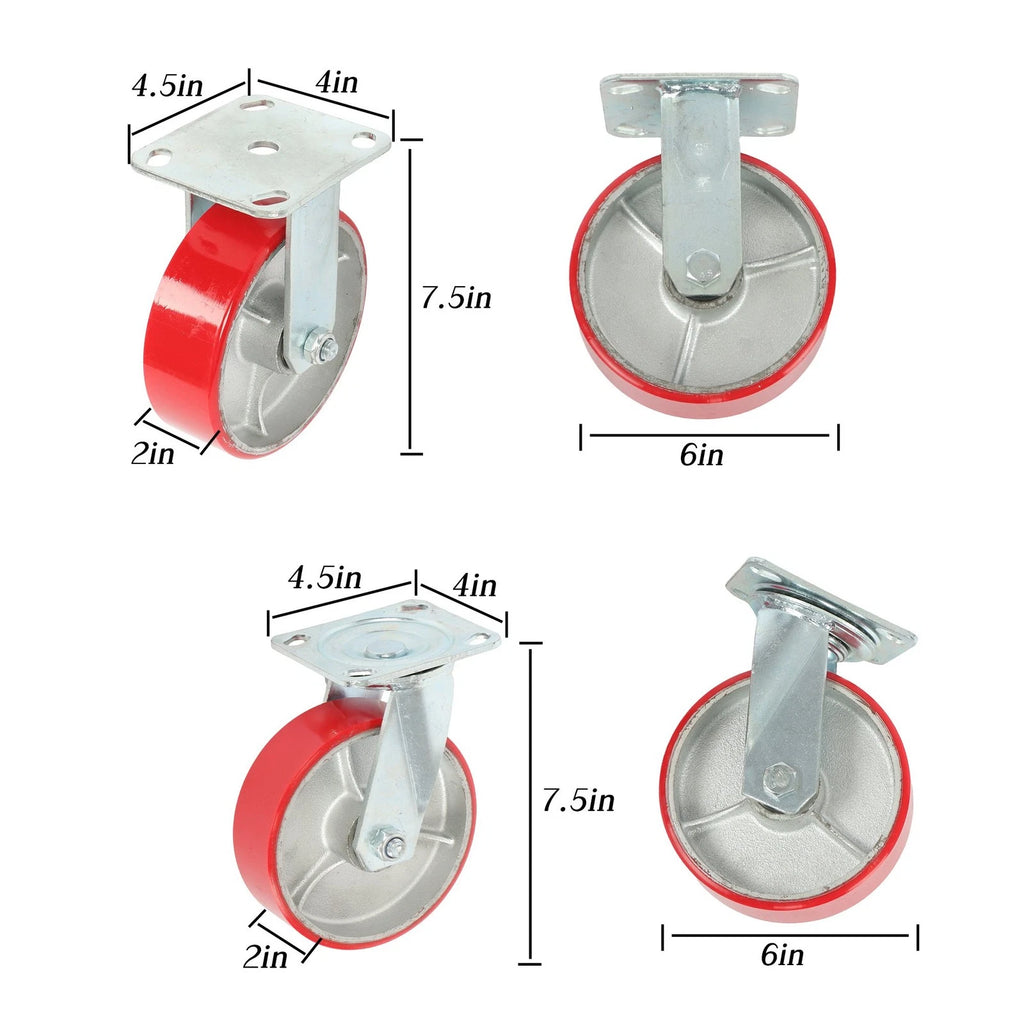 Set of 4 Heavy Duty Casters for Automotive Use