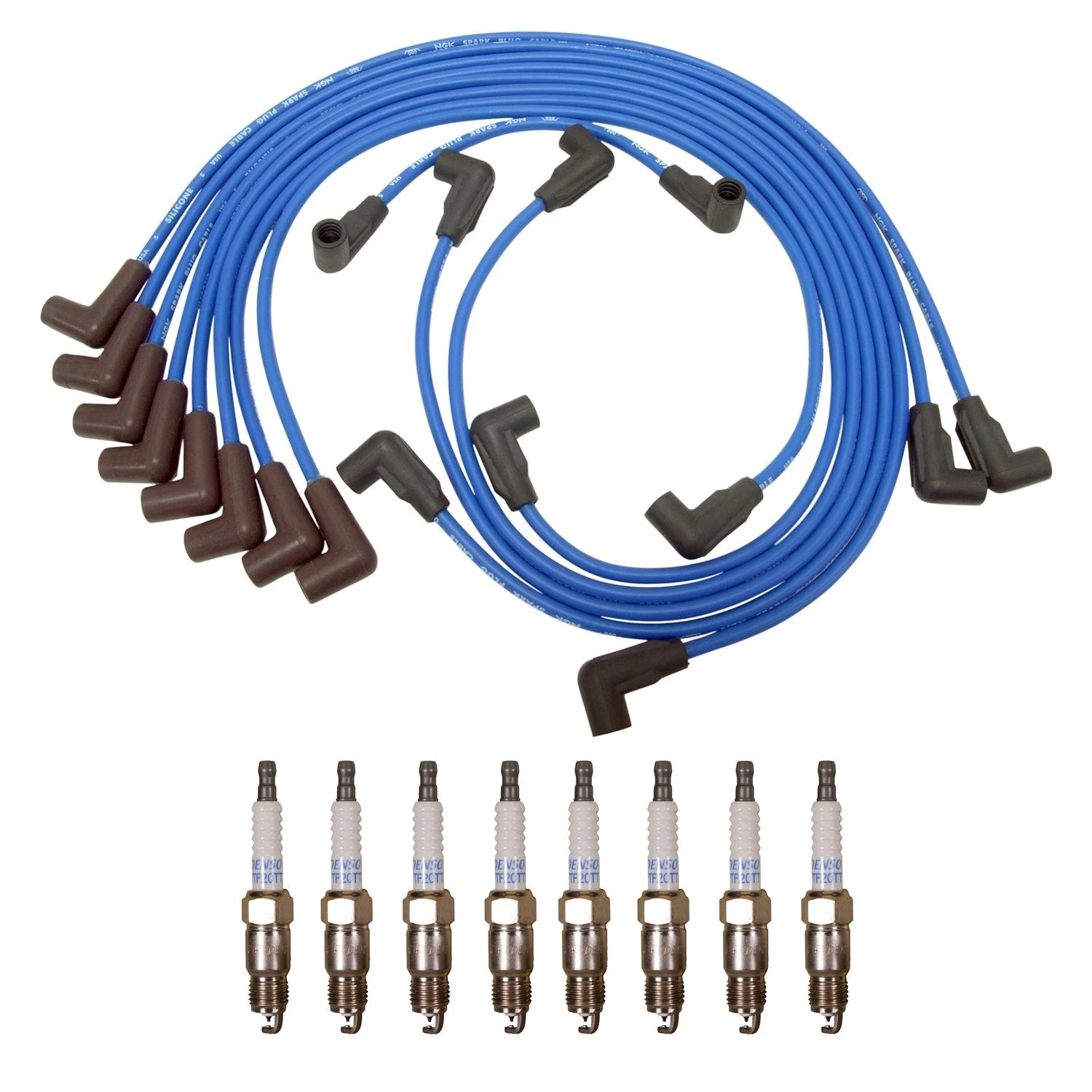 NGK 7mm Wire Set & Denso Platinum Spark Plug Kit for G3500 K1500 (1996–2000)