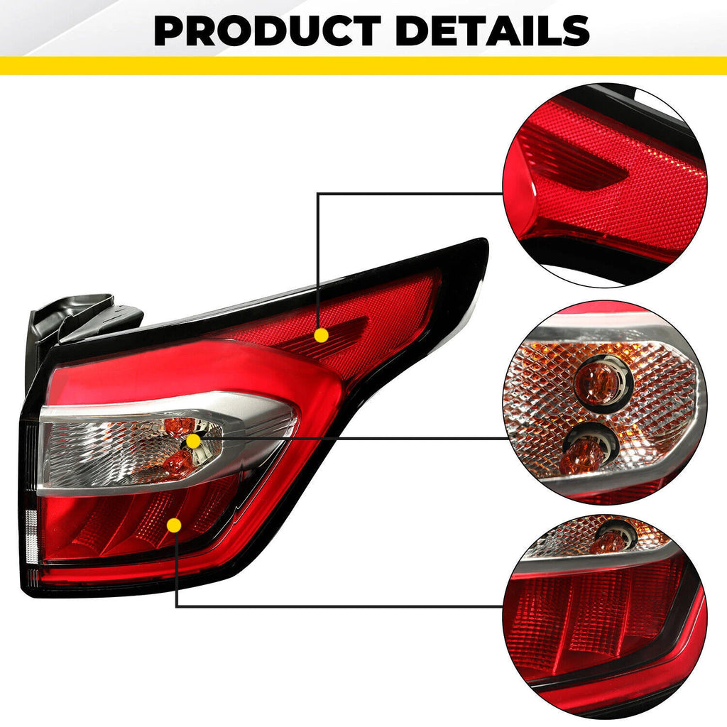 Outer Right Tail Light Brake Lamp for Ford Escape (2017–2019) w/Bulb