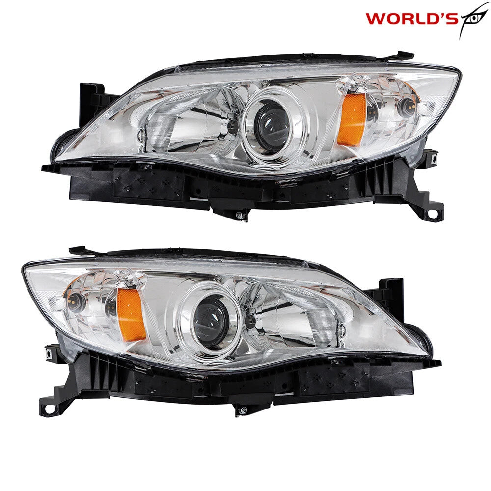 Set of 2 Chrome Headlights for Subaru Impreza (2008–2011)