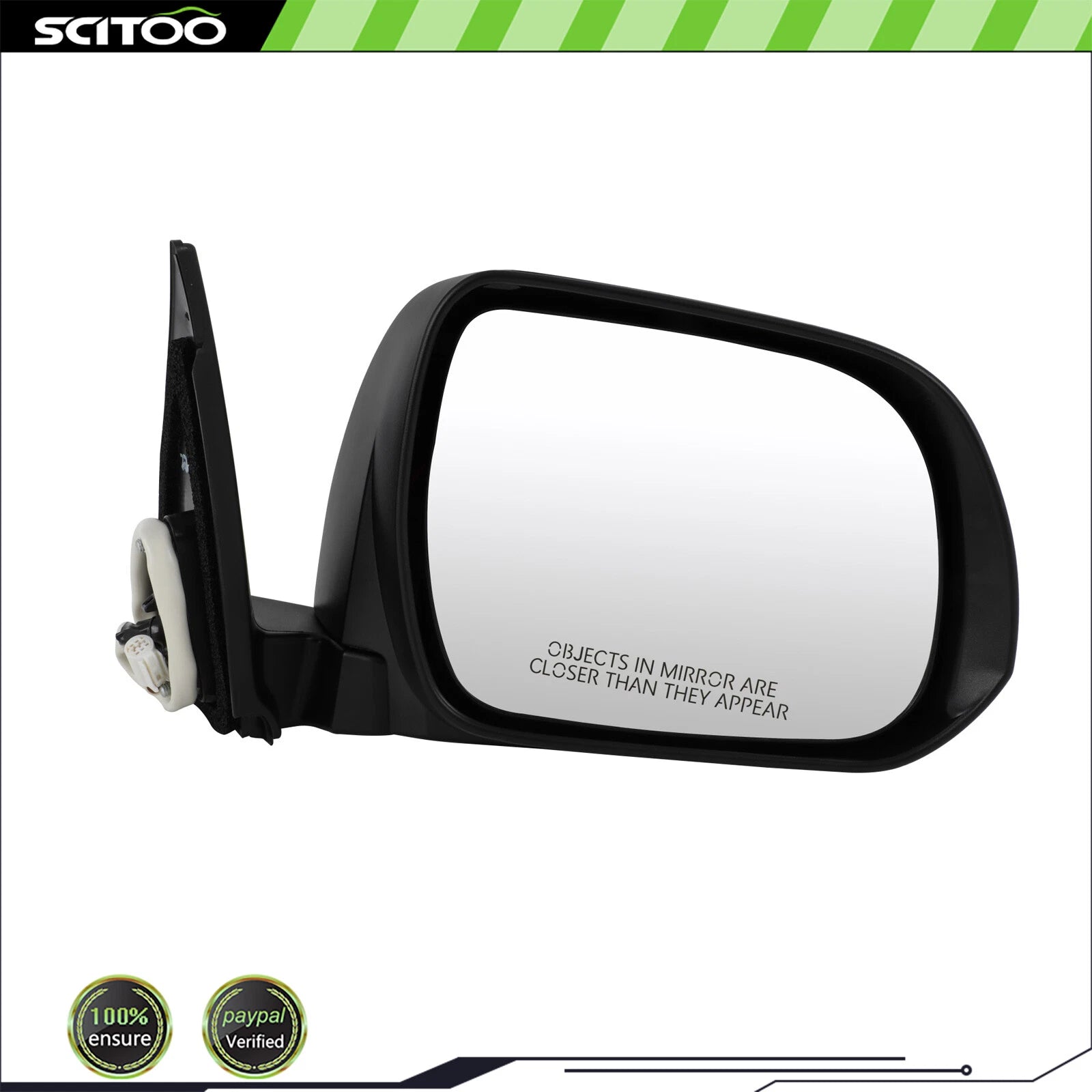 Side Mirror for Toyota Highlander (2008–2014) Passenger Side, Power, Black