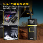 Portable Tire Inflator Air Compressor for Car Motorcycle with Digital Gauge