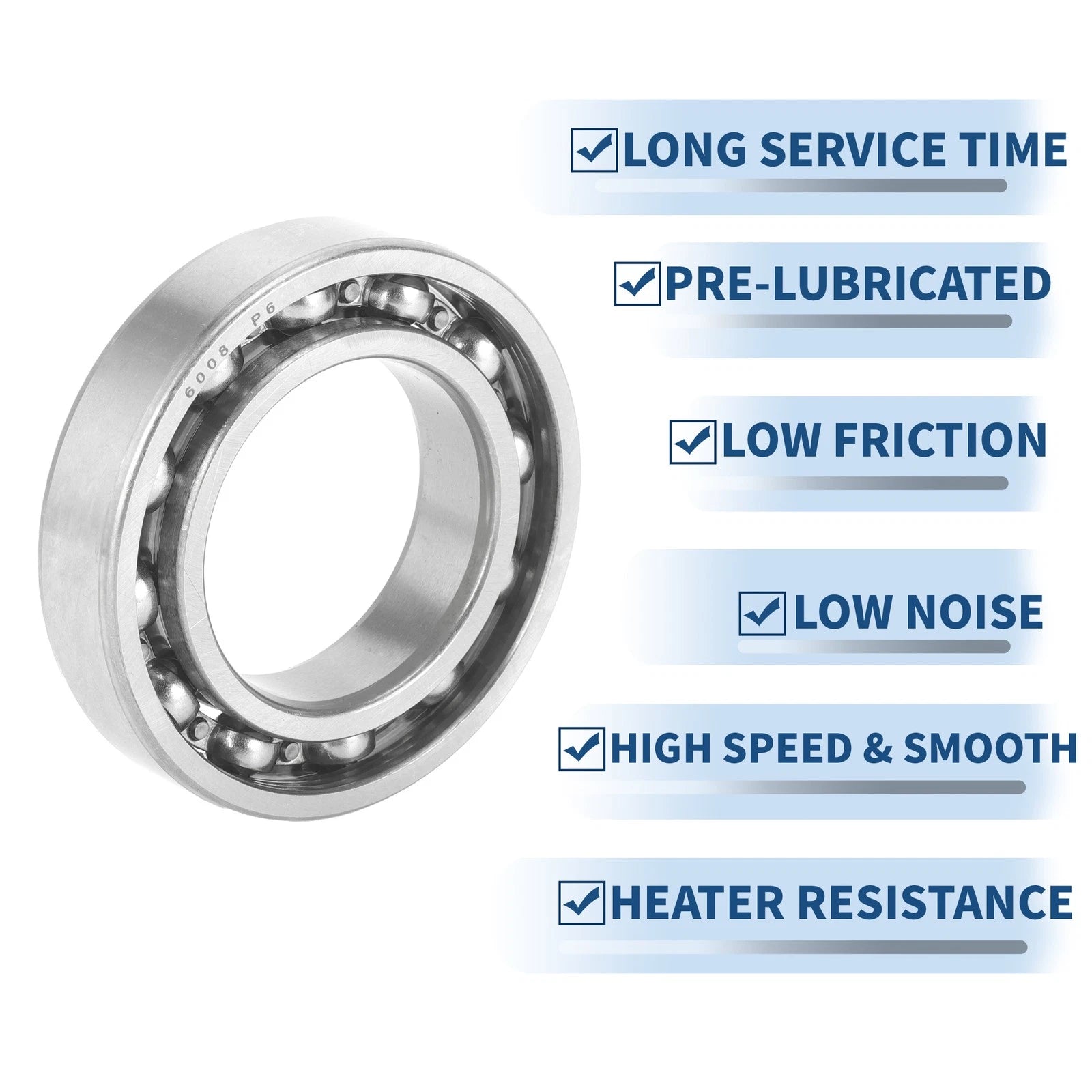 6008 Deep Groove Ball Bearing for Scooter Skateboard Wheel (40x68x15mm)