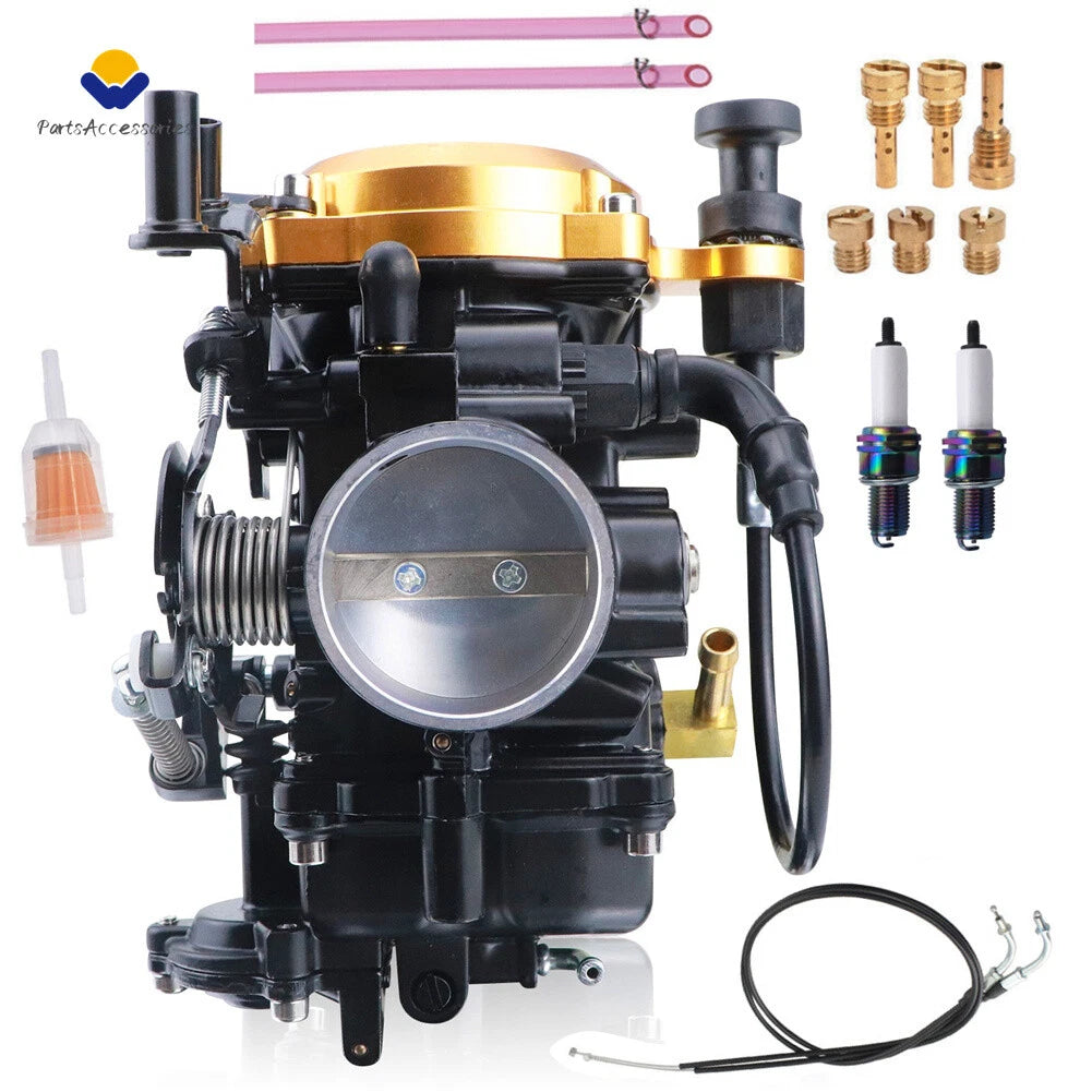 Carburetor and 43" Throttle Cable for Harley-Davidson Sportster 883 1200 (1988–2023)