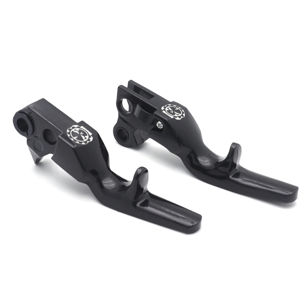 Black Shorty Skull Brake Clutch Levers for Harley XL (1996–2003), Softail (1996–2012), Touring (1996–2007)