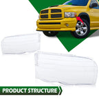 Clear Headlight Replacement Lens for Dodge Ram 1500 2500 3500 (2002–2005)