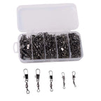 200pcs Fishing Swivels Hook Connectors for Rivers Lakes Marine Use