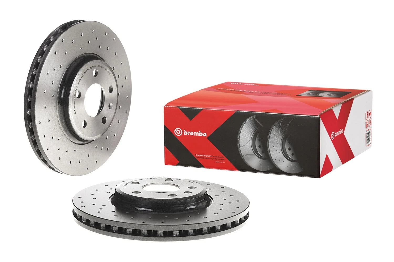 Brembo Xtra Front PVT X-Drilled 320mm Brake Disc Rotor for Audi A4 A5 Q5 (2009–2020)