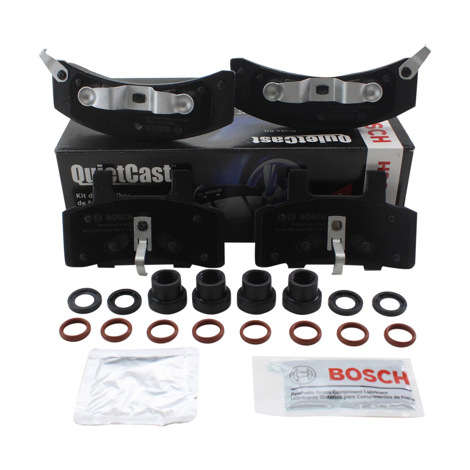 Set of 4 Bosch QuietCast Front Semi-Metallic Brake Pads for Cadillac Chevy Dodge GMC