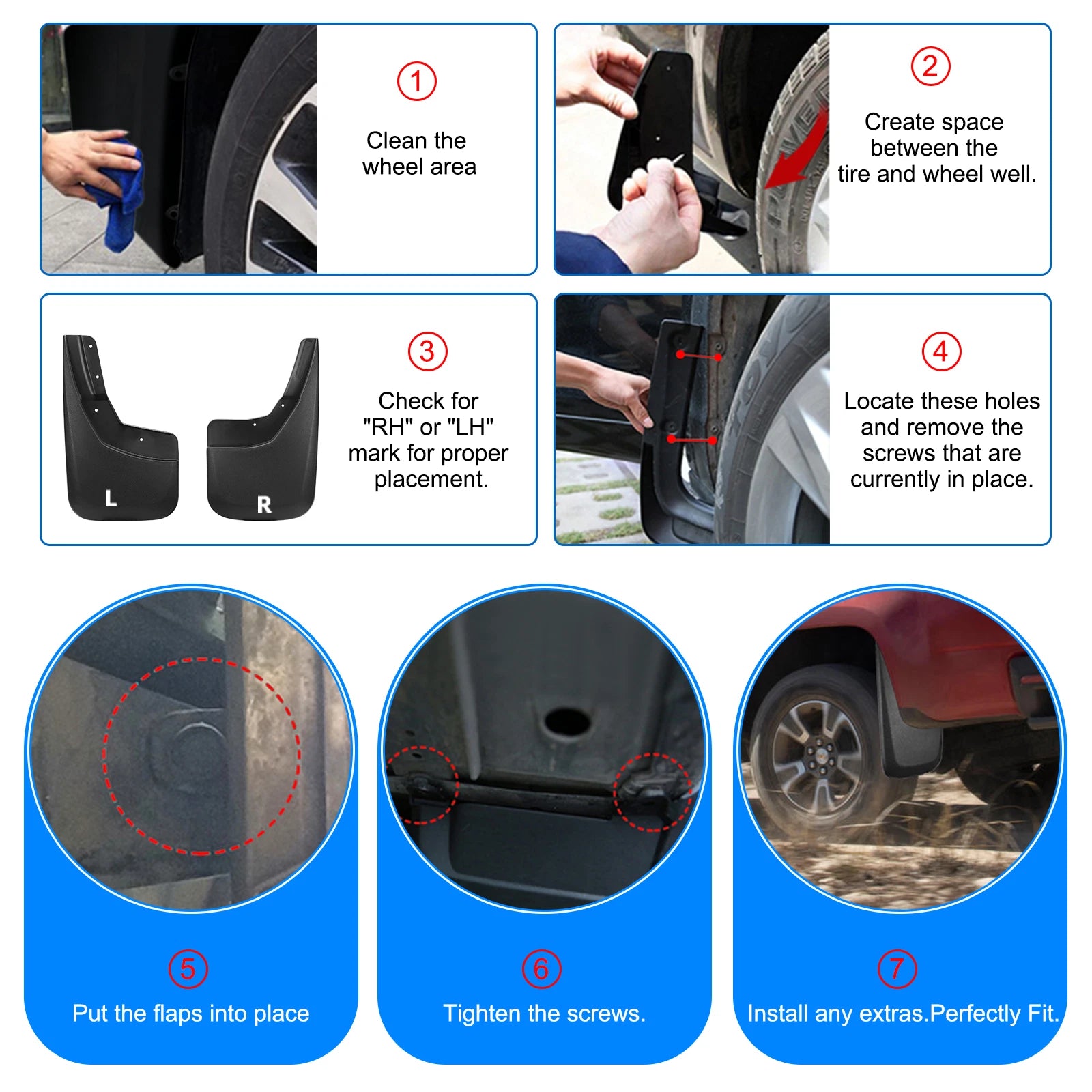 Set of 4 Mud Flaps for Chevrolet Silverado (2014-2018)