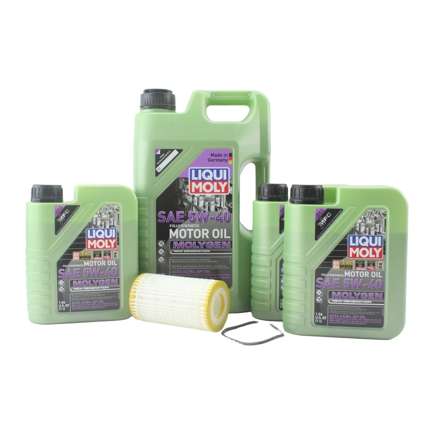 Oil Change Kit 5W-40 for Mercedes 2.5/2.6L (8L Liqui Moly Molygen)