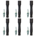 NGK 6 V-Power Spark Plugs & Denso Coil Boots Kit for BMW E30 E36 (1982–1999)