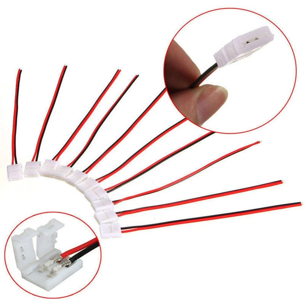 Set of 10 Connector for 3528 5050 LED Strip 8mm 10mm 2 Pin