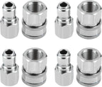 Set of 4 NPT 3/8 Inch Stainless Steel Quick Connectors for Automotive