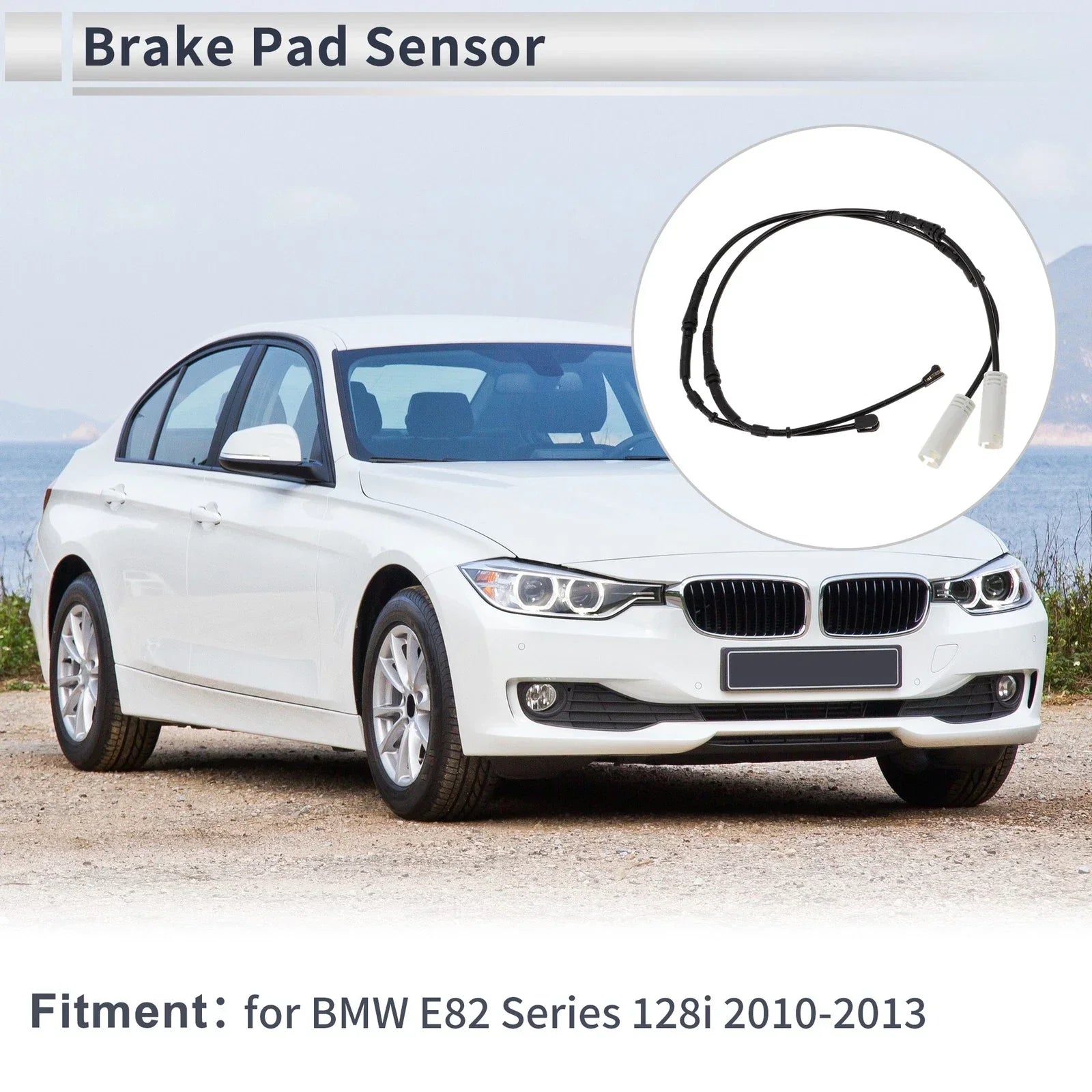 Front/Rear Wheel Brake Pad Wear Sensor for BMW E82 128i