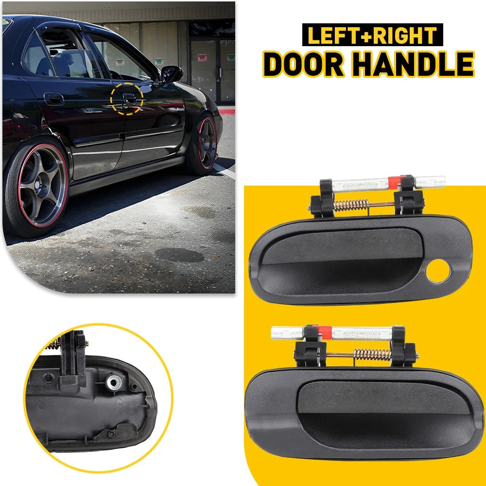 2X Front Textured Black Exterior Door Handle LH+RH for Nissan Sentra (2000–2006)