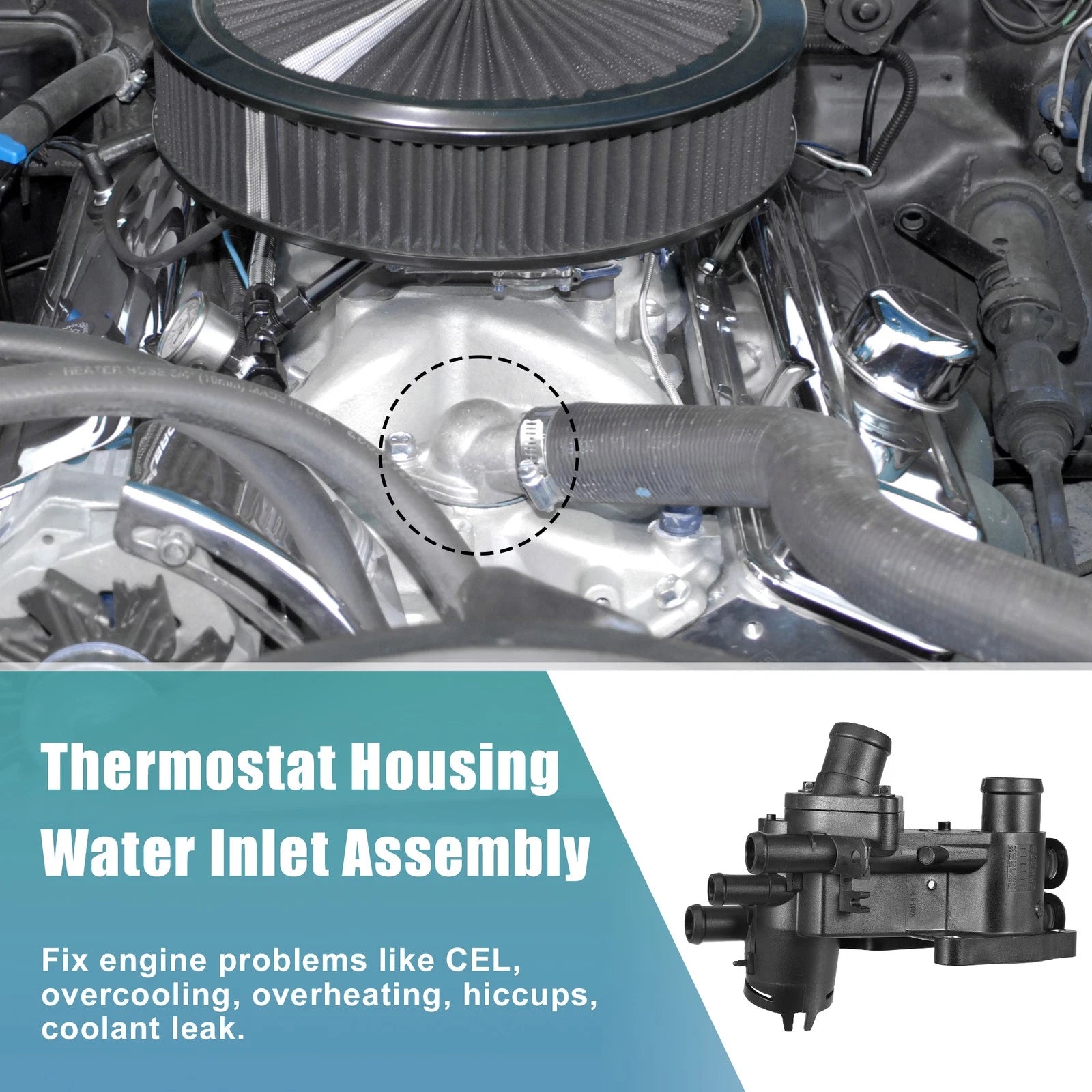 Engine Coolant Thermostat Housing Assembly 032121111BA for Volkswagen Golf (2010–2014)