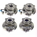 Front and Rear Wheel Bearing & Hub Assembly Kit Timken for Equinox Terrain (2010–2017)