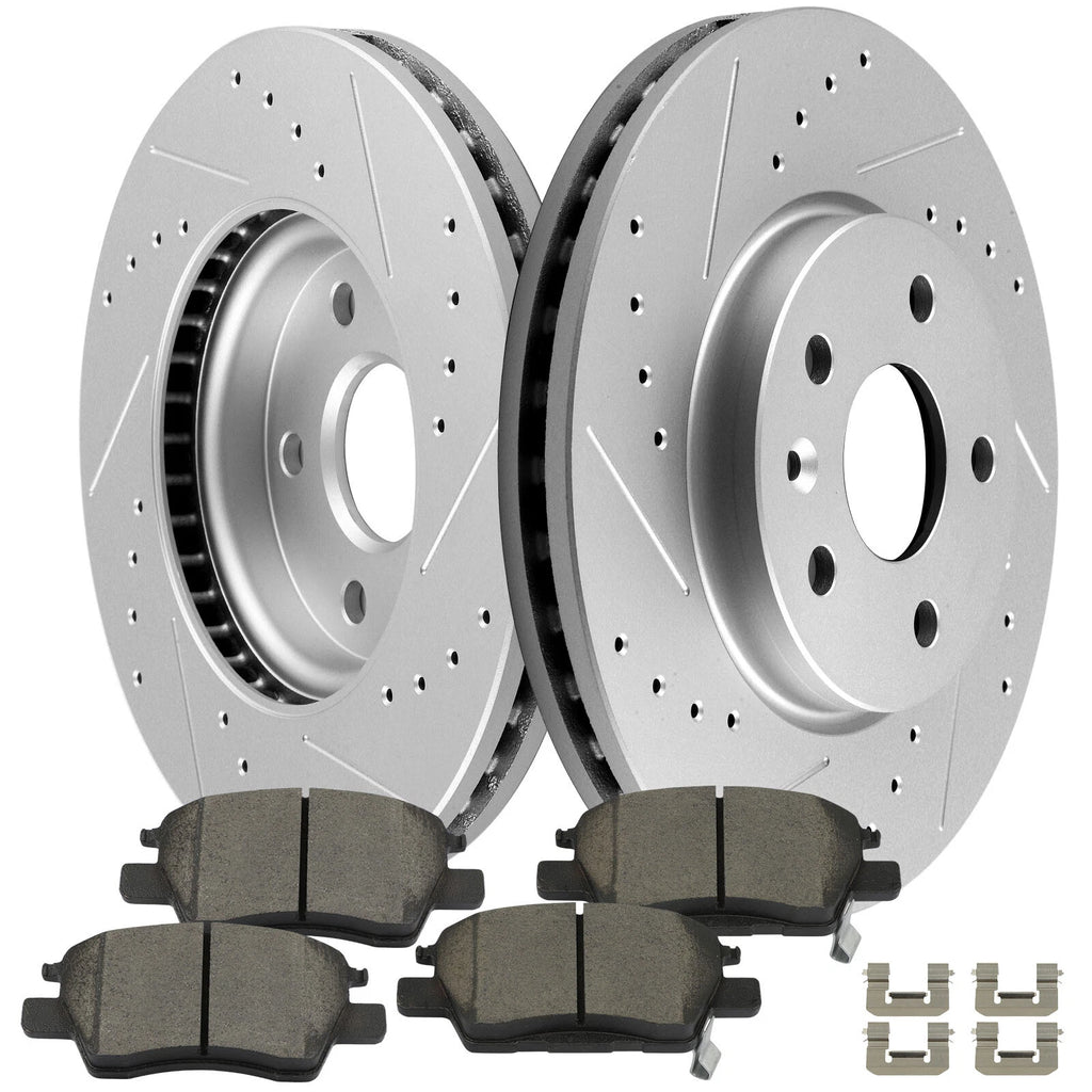 Front Brake Ceramic Pads & Drilled Rotors for Chevrolet Volt (2016–2019)