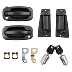 4X Exterior Door Handles w/ Lock Cylinder for Chevy Silverado GMC Sierra (1999–2007)