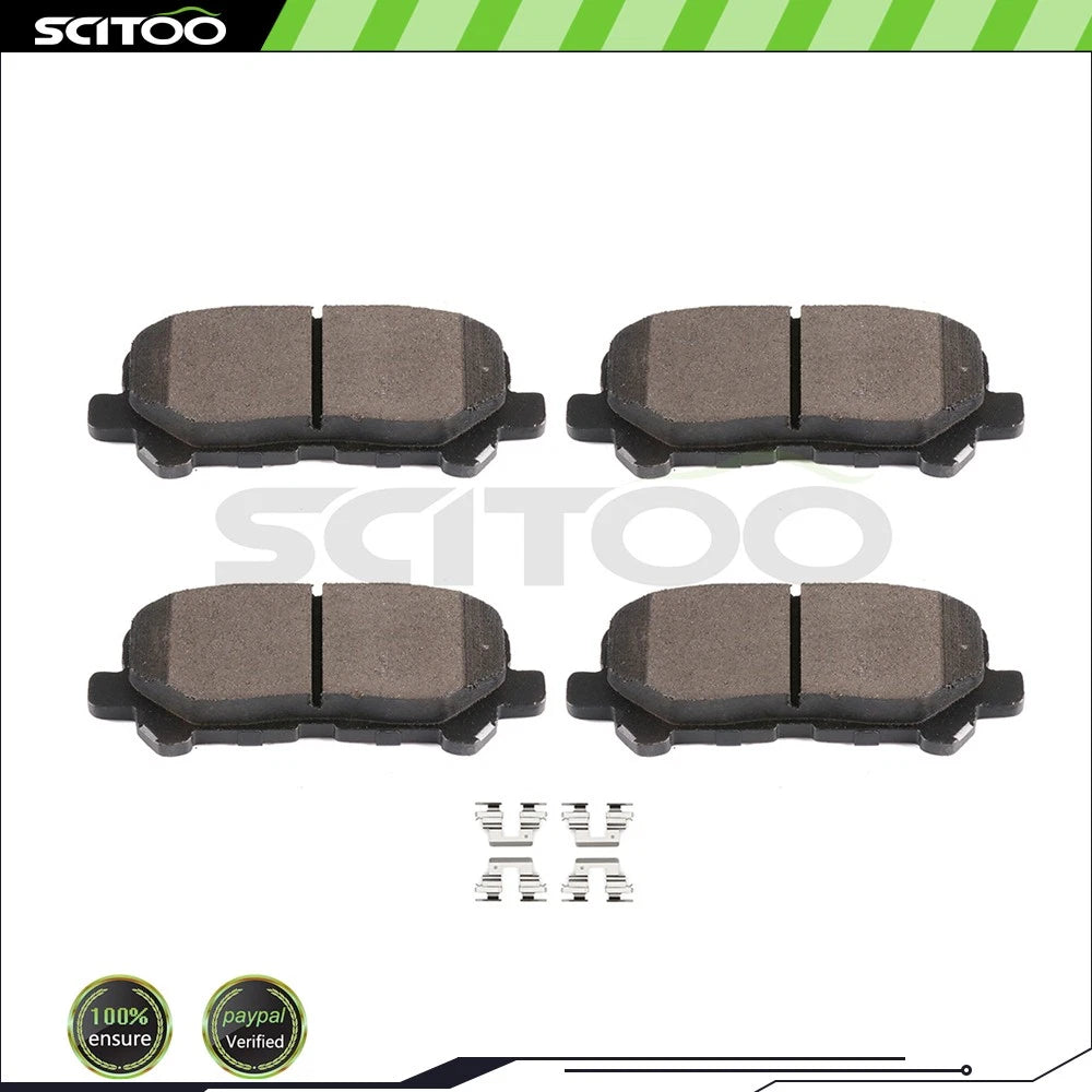 Set of 4 Metallic Brake Pads Rear for Acura MDX (2007–2013) & Honda Odyssey (2011–2016)